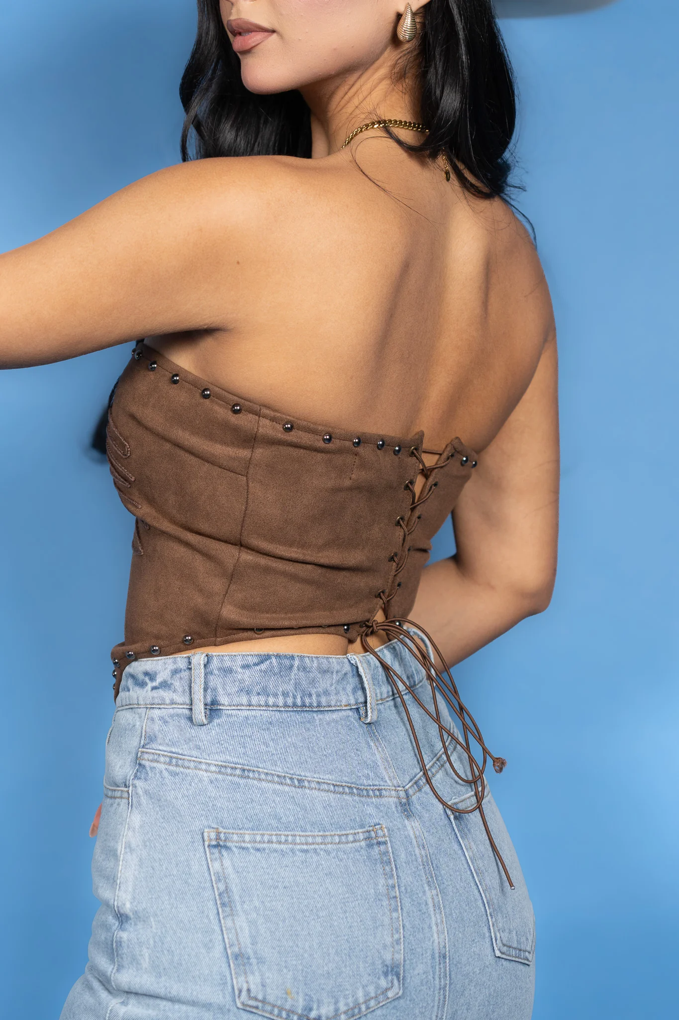 Sera Faux Suede Strapless - Image 4